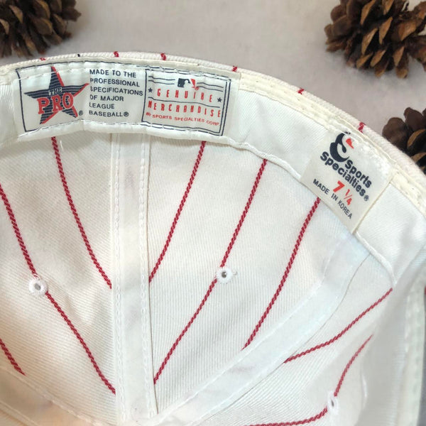Vintage MLB Cincinnati Reds Sports Specialties Pinstripe Fitted Hat 7 1/4