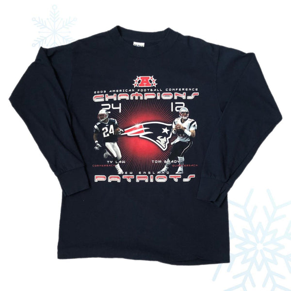 2003 NFL New England Patriots AFC Champions Ty Law Tom Brady Shirt