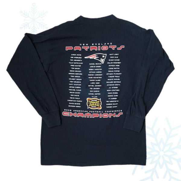 2003 NFL New England Patriots AFC Champions Ty Law Tom Brady Long Sleeve Shirt (M)