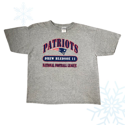 Vintage NFL New England Patriots Drew Bledsoe T-Shirt Jersey (XXL)