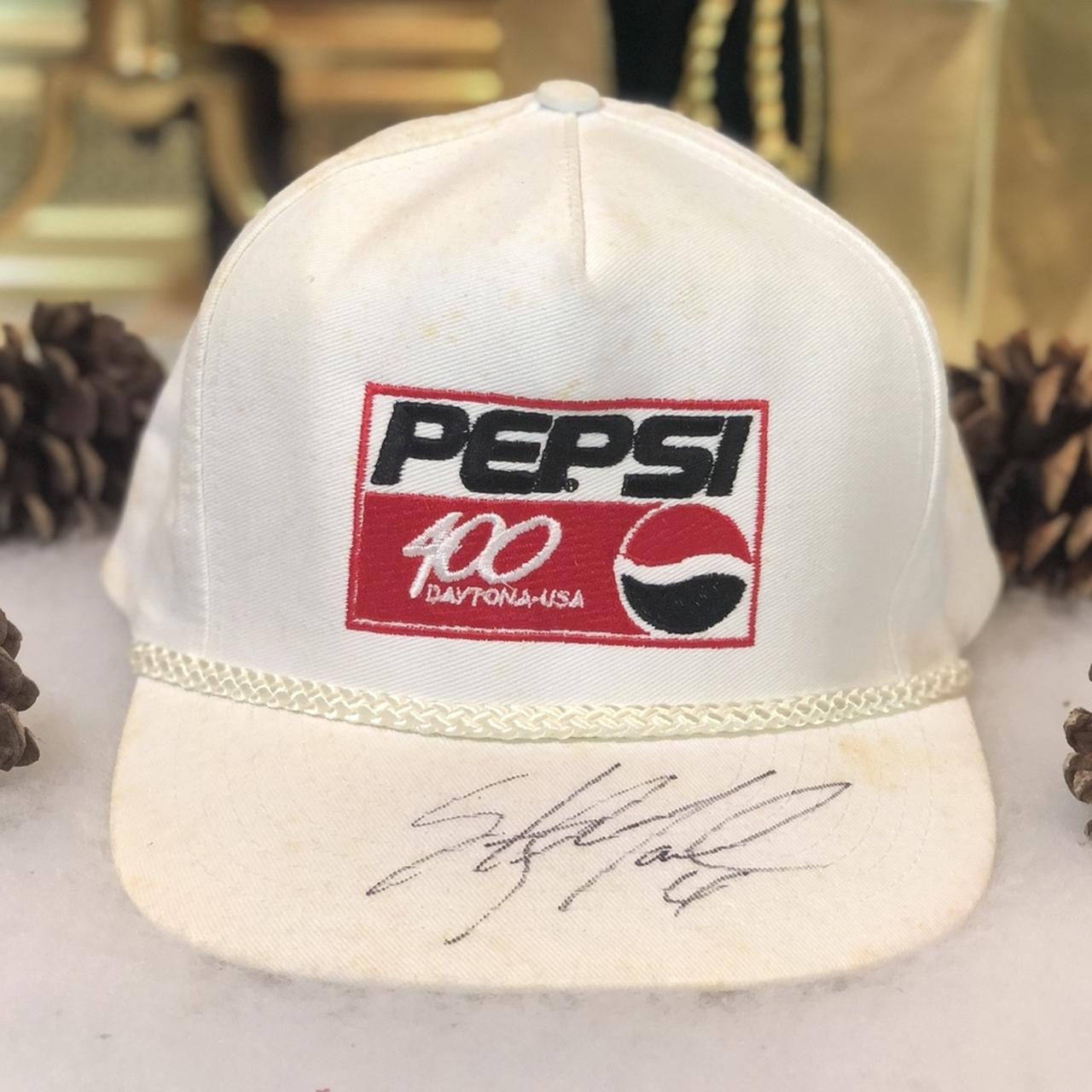 Vintage NASCAR Pepsi 400 Daytona Sterling Marlin Signed Snapback Hat