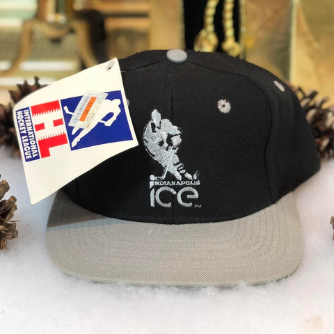 Vintage Deadstock NWT IHL Indianapolis Ice Signatures Wool Snapback Hat