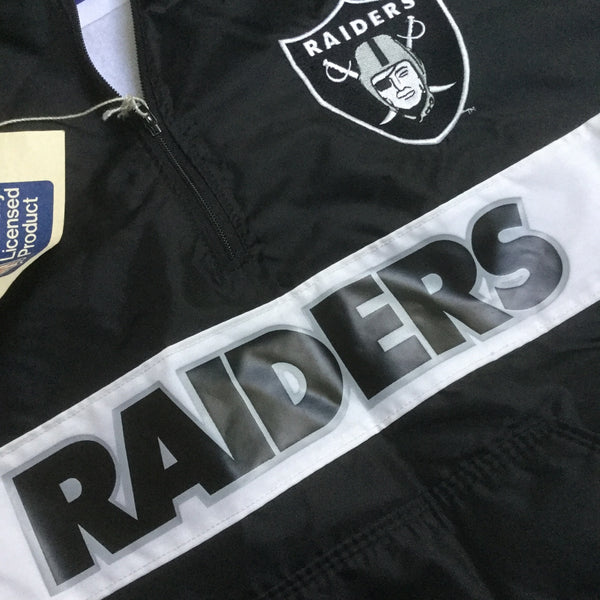 Deadstock NWT DeLONG NFL Los Angeles Raiders 3/4 Zip Up Pullover