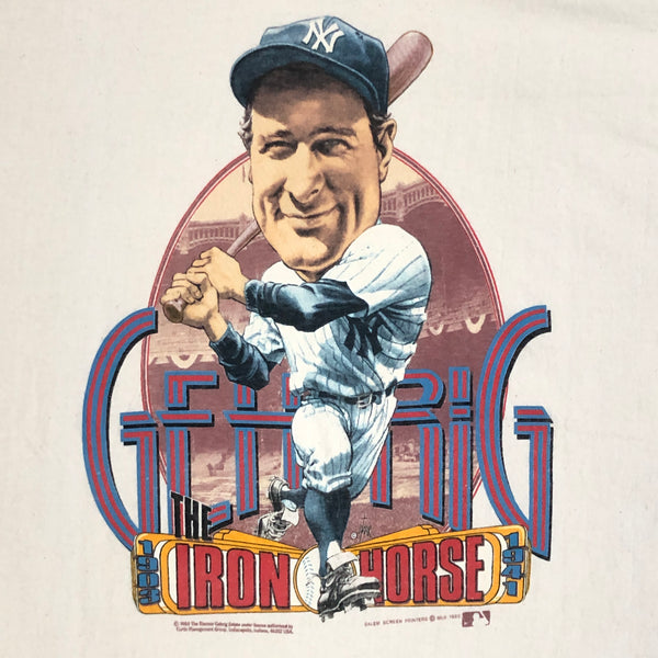 Vintage MLB Lou Gehrig "The Iron Horse" Salem Sportswear Caricature T-Shirt (L)
