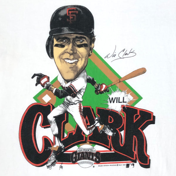 Vintage 1989 MLB San Francisco Giants Will Clark Salem Sportswear Caricature T-Shirt (L)