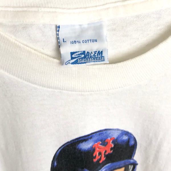 Vintage 1989 MLB New York Mets Kevin McReynolds Salem Sportswear Caricature T-Shirt (L)