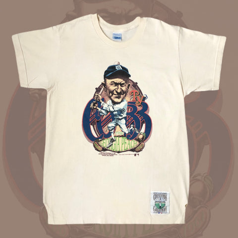 Vintage 1989 MLB Ty Cobb "The Georgia Peach" Salem Sportswear Caricature T-Shirt (L)
