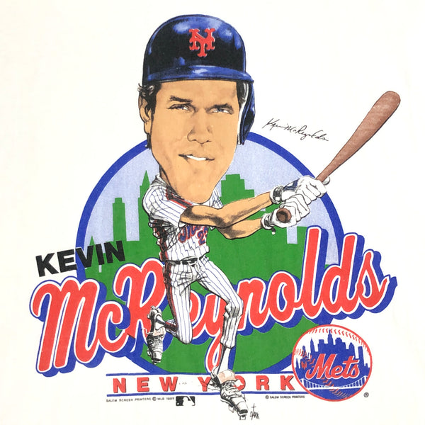 Vintage 1989 MLB New York Mets Kevin McReynolds Salem Sportswear Caricature T-Shirt (L)