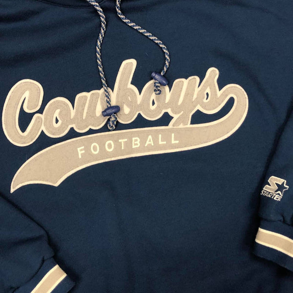 Vintage NFL Dallas Cowboys Starter Tailsweep Script Hoodie Sweatshirt (L)