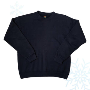 Vintage Navy Blank Crewneck Sweatshirt (XL)