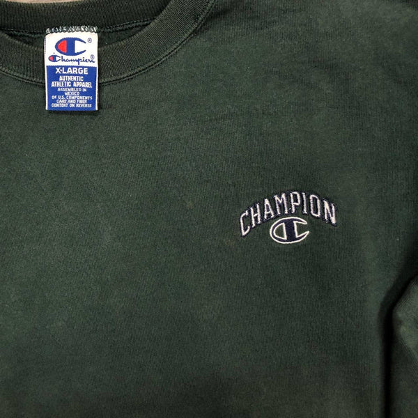 Vintage Champion Green Long Sleeve Crewneck Sweatshirt (XL)