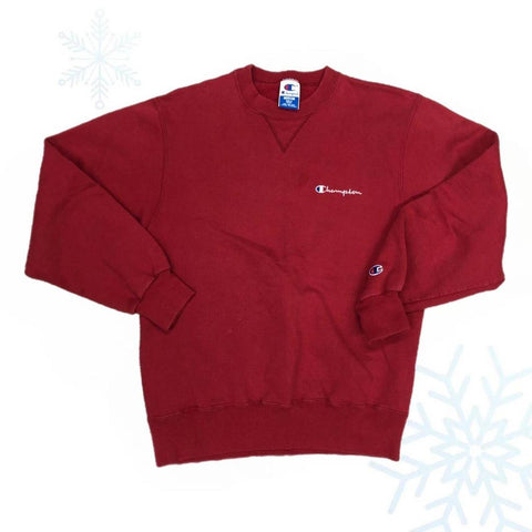 Vintage Champion Red Blank Crewneck Sweatshirt (M)