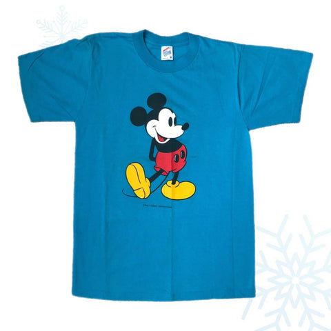 Vintage Disney Mickey Mouse Teal Blue T-Shirt (M)