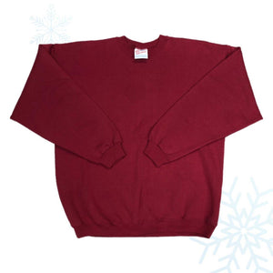 Vintage Hanes Heavyweight Red Blank Crewneck Sweatshirt (XL)