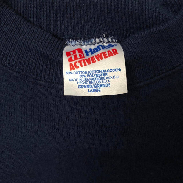 Vintage Hanes Blank Navy Crewneck Sweatshirt (L)