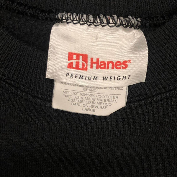 Vintage Hanes Black Blank Crewneck Sweatshirt (L)