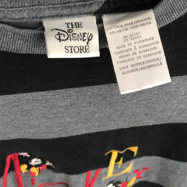 Vintage Disney Mickey Mouse Striped T-Shirt (XL)