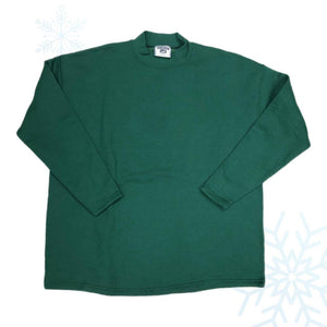 Vintage Lee Heavyweight Blank Green Turtleneck Crewneck Sweatshirt (XL)