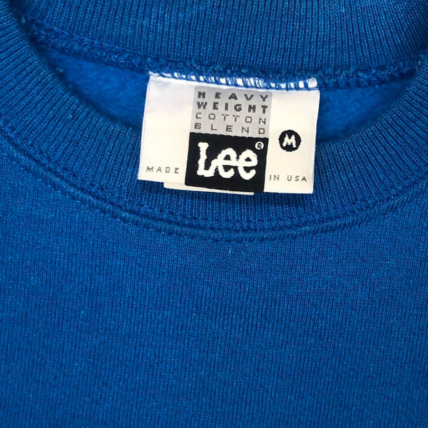 Vintage Lee Heavyweight Blank Blue Crewneck Sweatshirt (M)